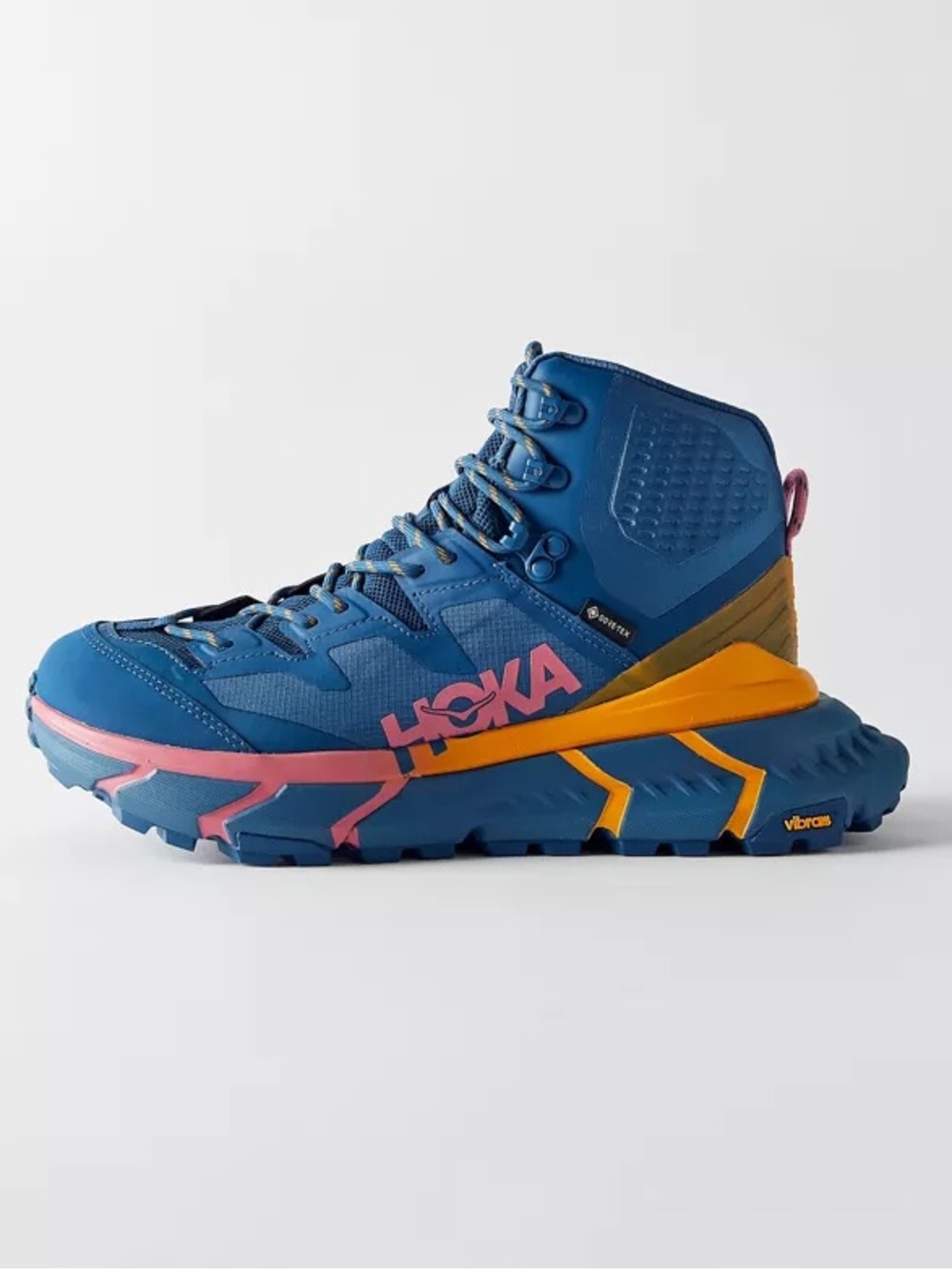 Hoka One One Tennine Hike Gore-Tex in Moroccan Blue Saffron. New